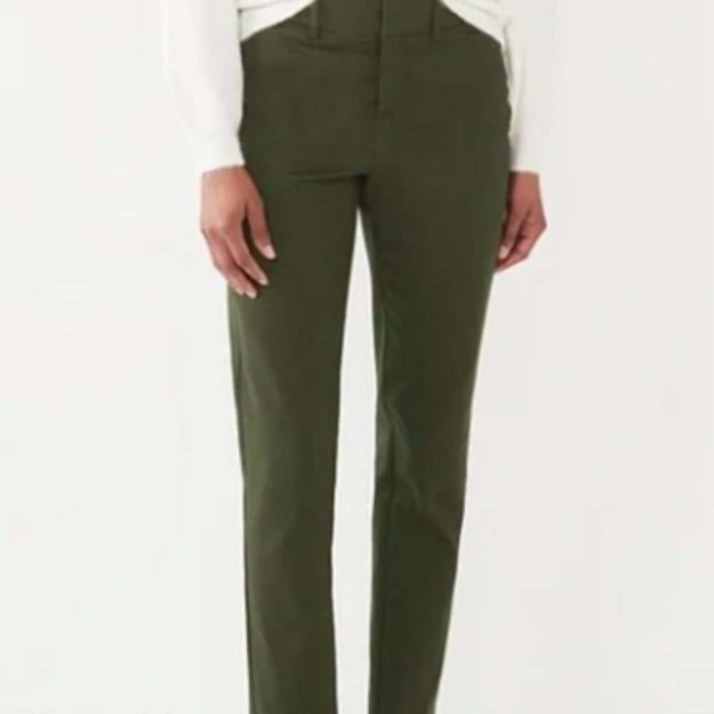 2/$30 Nine West Slim Ankle Stretchy Army Green Pants Size 8 #1403